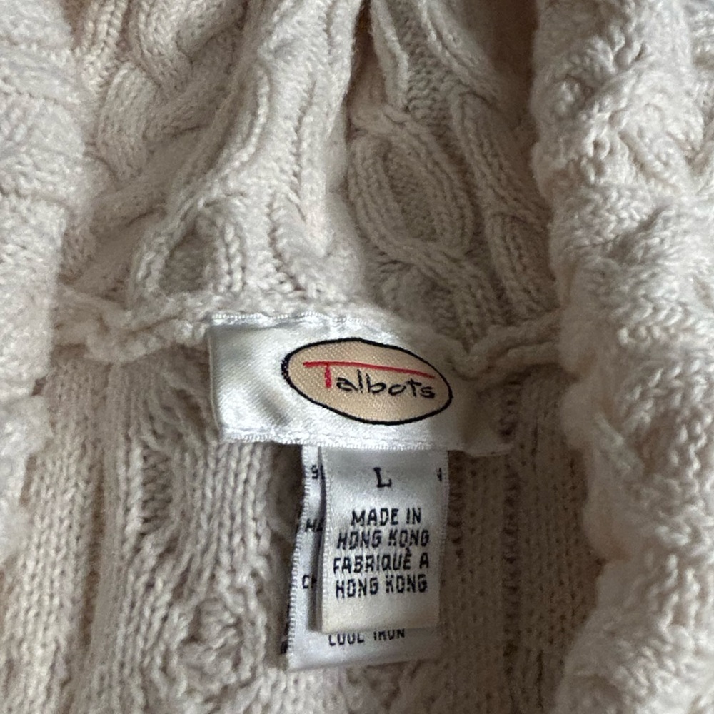 Talbots Ivory Cable Knit Sweater - Picture 3 of 11